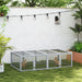 Grey 6ft Wooden Rabbit Hutch with Wire Mesh Openable Roof and Outdoor Play Space by PawHut