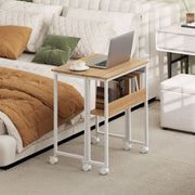 Natural Wood Drop Leaf Desk 63 cm Folding Writing Table Ideal for Small Home Offices