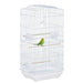 Large White Metal Bird Cage with Perches Swing and Bowls for Budgies and Parakeets by PawHut