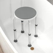 Height Adjustable Swivel Shower Chair With Non Slip Feet For Elderly And Disabled, Grey Homcom