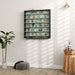 Black and White 7 Tier Wall Display Cabinet with Glass Doors and Adjustable Shelves by HOMCOM