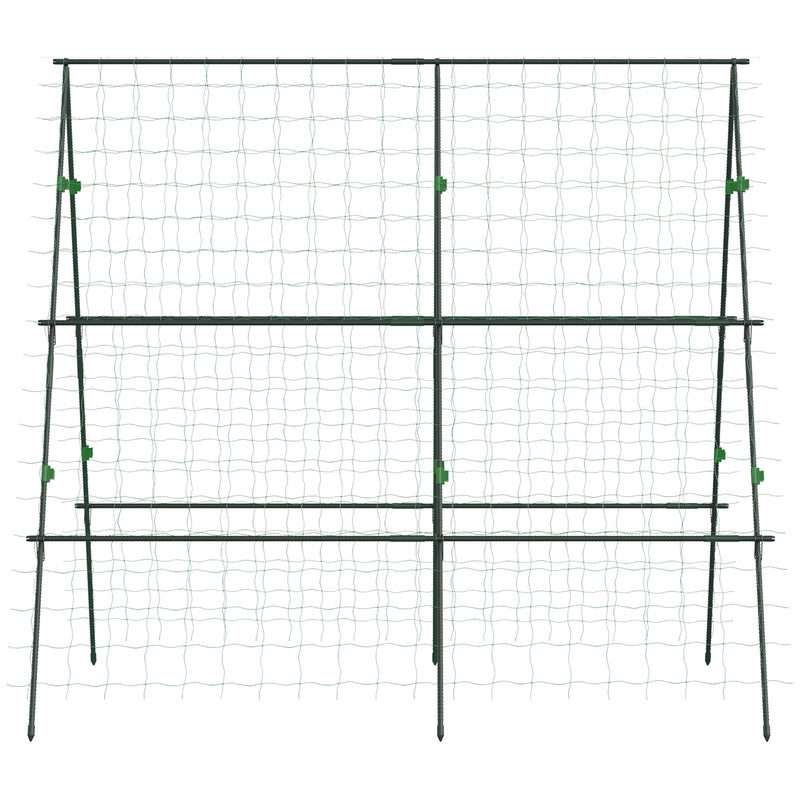 Adjustable Garden Trellis Frame for Climbing Plants Vegetables and Flowers Green AOSOM