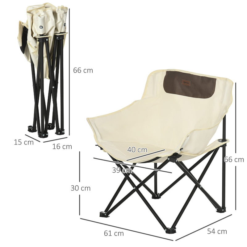 Folding Camping Chair Lightweight and Portable for Outdoor Use White