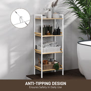 Four Tier Bamboo Adjustable Shelf Storage Unit for Home and Office by HOMCOM
