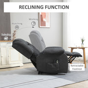Large Recliner Chair With Lift Function And Massage For Elderly Comfort Dark Grey