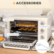 21L Mini Countertop Oven With Adjustable Temperature Ideal For Small Kitchens White