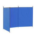 Foldable Camping Windbreak With Steel Poles And Carry Bag For Beach Shelter Privacy Blue AOSOM