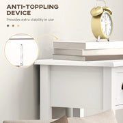 Slim Bedside Table Set with Drawer and Shelf for Small Spaces White Homcom