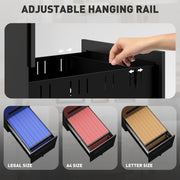 Black Metal Mobile File Cabinet with Lockable Drawers and Wheels for Home Office by Vinsetto