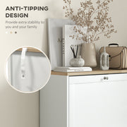Modern Three Drawer Shoe Storage Cabinet With Slim Space Saving Design, White
