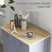 Kitchen Storage Cabinet with Drawers and Adjustable Shelves for Organised Worktops Grey Oak Homcom