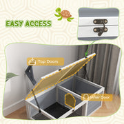 Wooden Tortoise Enclosure with Lamp Holder for Indoor and Outdoor Use Light Grey by PawHut