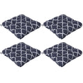 Blue 4 Piece Garden Chair Cushion Set With Ties For Indoor Or Outdoor Comfort