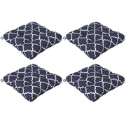 Blue 4 Piece Garden Chair Cushion Set With Ties For Indoor Or Outdoor Comfort