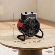 2000W Portable Ceramic Electric Heater with Adjustable Fan for Home or Office Red