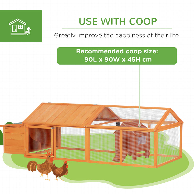 Wooden Chicken Coop with Nesting Box and Openable Roof for Up to 8 Hens Natural Wood