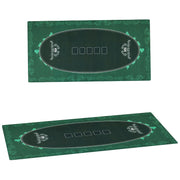 Green 12 Player Texas Hold'em Poker Table Mat Water Resistant Rubber With Carry Bag by SPORTNOW AOSOM