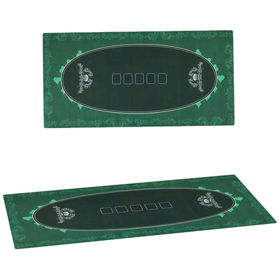 Green 12 Player Texas Hold'em Poker Table Mat Water Resistant Rubber With Carry Bag by SPORTNOW AOSOM