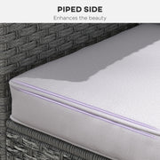 Light Grey Padded Seat and Back Cushion Set for Garden Chairs or Outdoor Benches