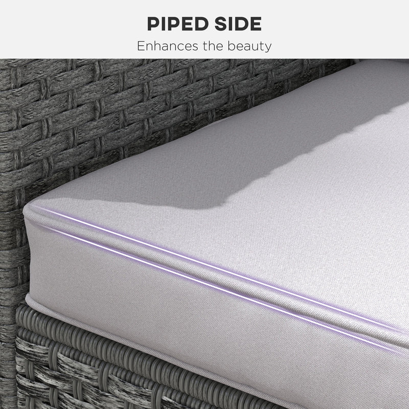 Light Grey Padded Seat and Back Cushion Set for Garden Chairs or Outdoor Benches