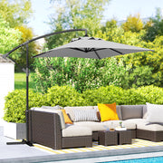 Light Grey 3m Cantilever Overhanging Parasol With Cross Base by Outsunny