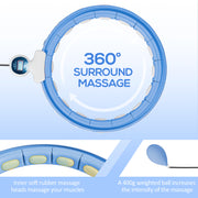 Smart Weighted Hula Hoop Light Blue With 16 Detachable Knots And Digital Calorie Counter AOSOM