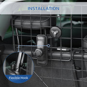 Adjustable Dog Car Guard Boot Barrier with Metal Mesh for Safe Travel, Black AOSOM