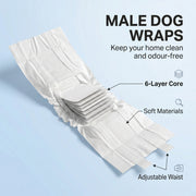 Disposable Dog Nappies for Medium Dogs to Protect Floors and Furniture White Pack of 48 Pawhut