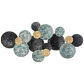3D Metal Wall Art Sculpture for Living Room or Bedroom Adds Modern Style Blue, Black and Gold