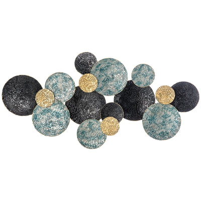 3D Metal Wall Art Sculpture for Living Room or Bedroom Adds Modern Style Blue, Black and Gold