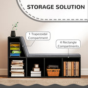 HOMCOM 2 Tier Modern Bookcase Bookshelf with Removable Cushions for Living Room AOSOM