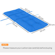 Blue Padded Outdoor Seat Cushion 115 x 56 cm by Outsunny