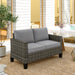 Two Seater Rattan Outdoor Sofa Dark Grey Weather Resistant by Outsunny