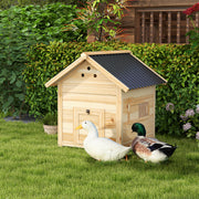 Wooden Duck House with Double Doors Openable Roof Ventilation Holes Removable Base by PawHut
