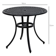 Round Aluminium Garden Table with Parasol Hole Seats 4 Ideal for Patios and Outdoor Dining
