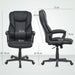 High Back Executive Swivel Office Chair Black PU Leather Adjustable Height by HOMCOM