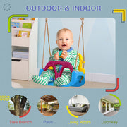 Kids Swing Seat for Safe Indoor and Outdoor Play with Adjustable Ropes Light Blue AOSOM