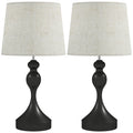 Set of Two Touch Control Table Lamps with USB Charging Ports for Bedroom or Lounge Black Beige AOSOM