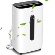Portable 22L Dehumidifier with Air Purifier and 24H Timer for Home and Laundry Use, White