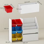 3 Tier Toy Storage Unit With 6 Removable Bins Ideal for Bedroom or Nursery Multicolour