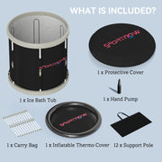 Black 210L Portable Ice Bath Tub for Cold Water Therapy and Recovery by SPORTNOW
