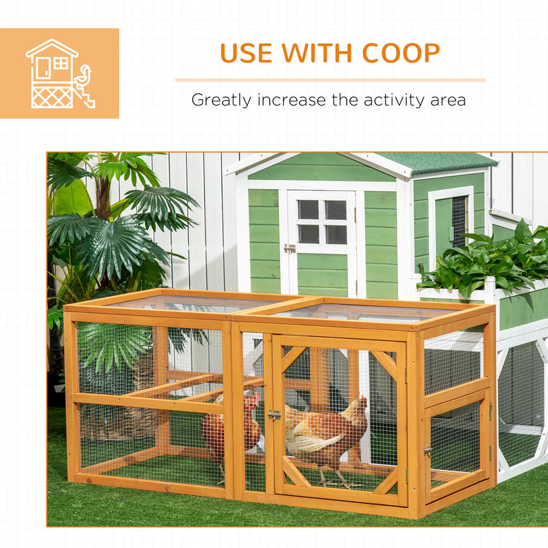 Wooden Chicken Coop with Perches and Doors for 2 to 4 Hens Easy Access Design Natural Wood