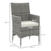 2 Piece Rattan Garden Dining Chair Set with Cushions Mixed Grey by Outsunny