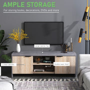 Grey TV Stand For TVs Up To 55 Inch With Storage Cupboards And Open Shelves
