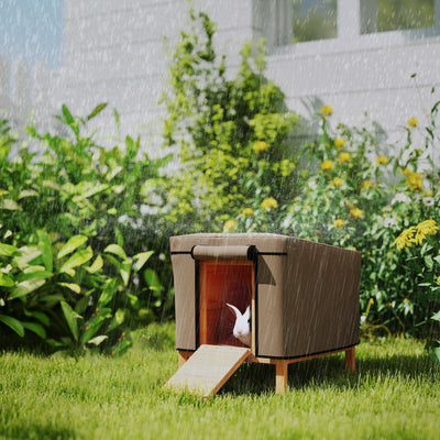Waterproof Rabbit Hutch Cover Fits X-D2-0047 and Similar Models Brown by PawHut