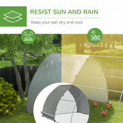 Large Outdoor Chicken Coop with Weatherproof Cover for 8 to 12 Hens Ducks or Rabbits Silver Tone