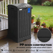 Outdoor Rubbish and Recycling Bin 110L with Snap-Lock Lid and Drip Tray Black Outsunny