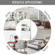 White Tall Kitchen Storage Cabinet With Countertop Drawers And Shelves 183cm High