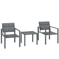 Garden Bistro Set for 2 with Weather-Resistant Chairs and Table for Patio or Balcony Outsunny
