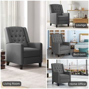 Wingback Recliner Armchair with Leg Rest for Home Theatre Comfort Deep Grey